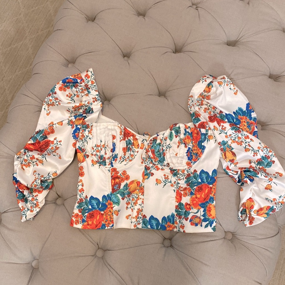 For Love and Lemons Floral crop top